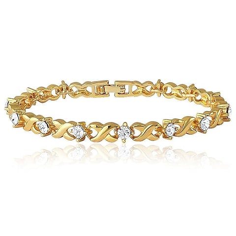 Mahi Gold Plated Twist & Shine Bracelet